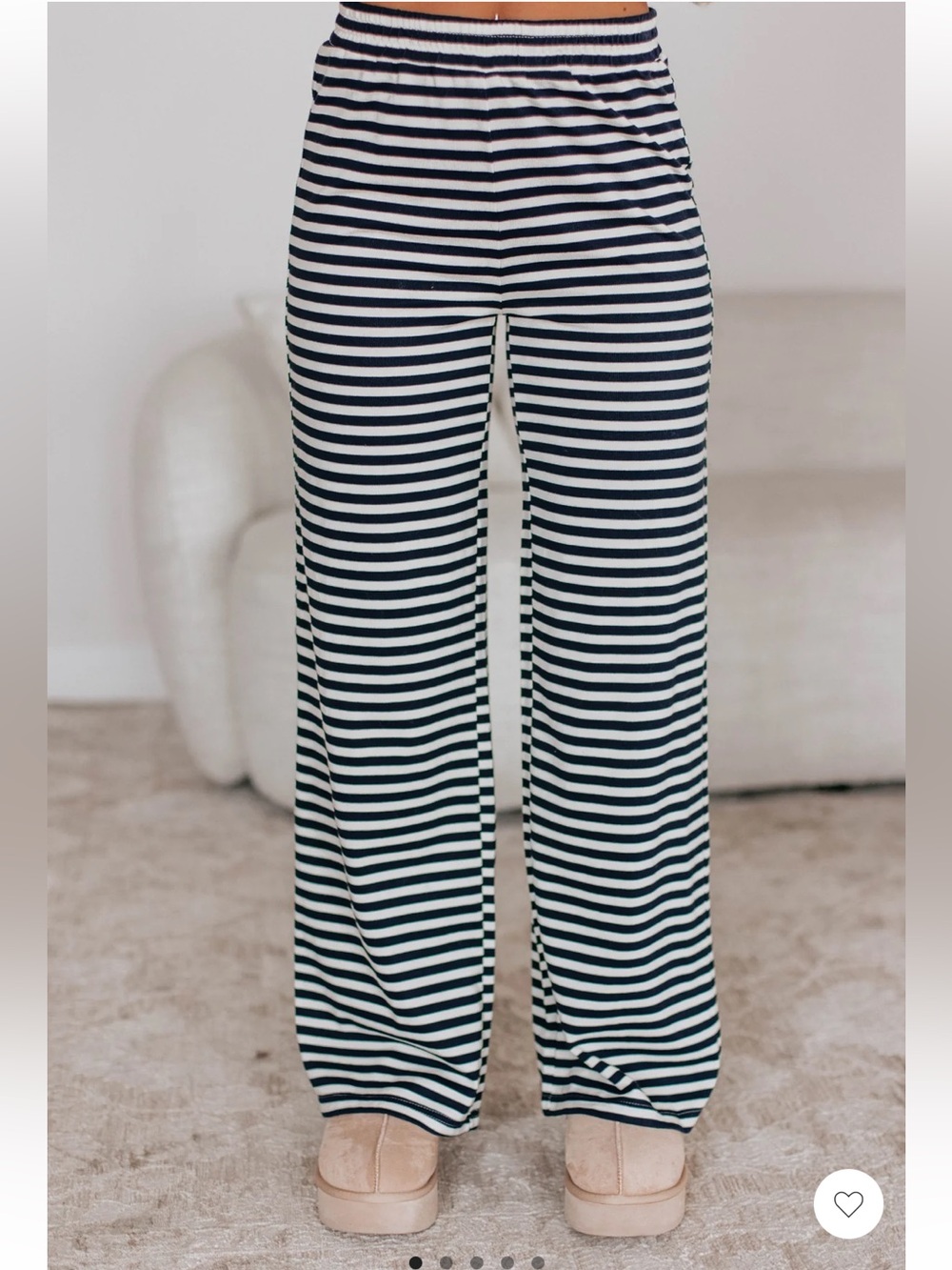 Women’s Things Between Black & White Striped Lounge Pants